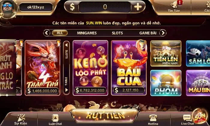Nhấn chọn Keno tài phát để bắt đầu chơi