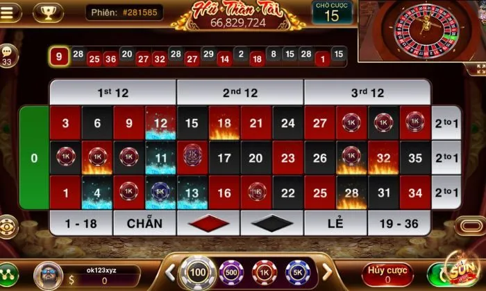 Đặt cược khi tham gia Roulette 3D Sunwin