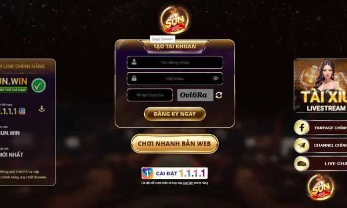 Đăng ký tài khoản để chơi Sicbo tài phú MD5 Sunwin